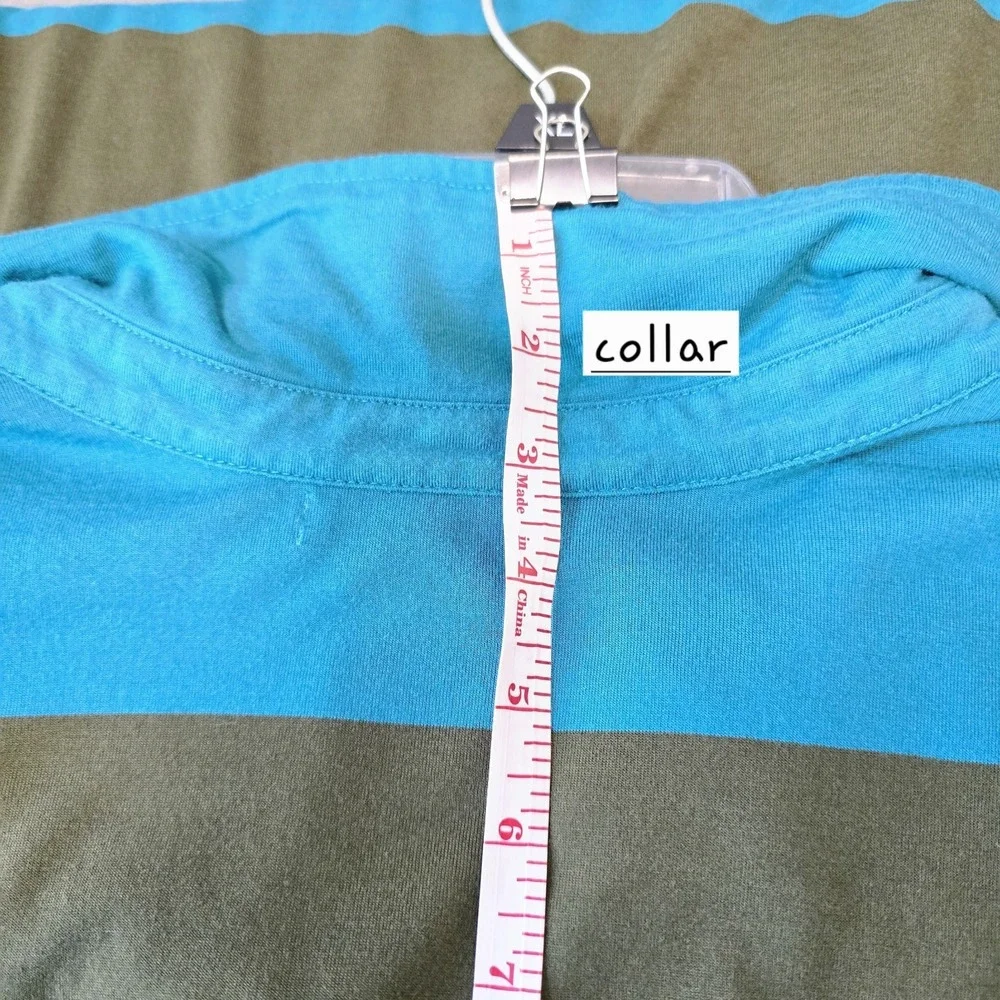 Liz Claiborne Women's Large Polo Shirt Multicolor Striped Cap Sleeve Cotton Knit
